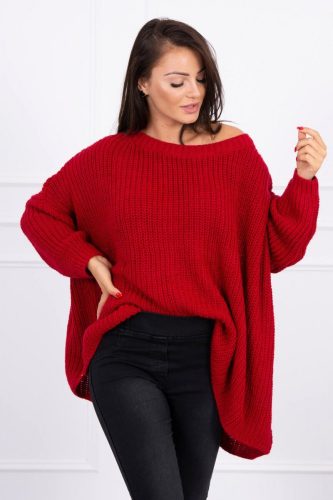 Piros oversize kötött  pulóver  