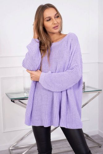 Lila oversize kötött pulóver