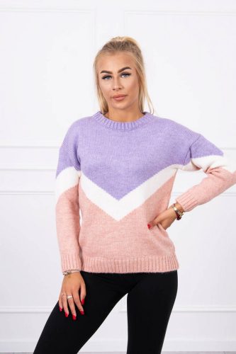 Lila rózsaszín kötött pulóver