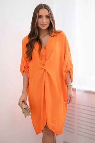 Narancs V-kivágású oversize ruha