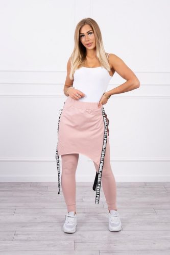Pasztell rózsaszín kantáros nadrág