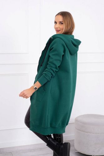 Sötétzöld kapucnis pulóver