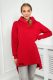 Piros kapucnis aszimmetrikus pulóver