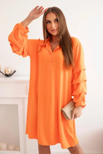 Narancs hosszú ujjú gombos oversize ruha